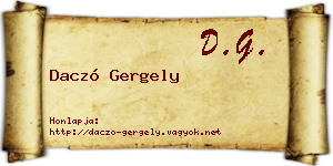 Daczó Gergely névjegykártya
